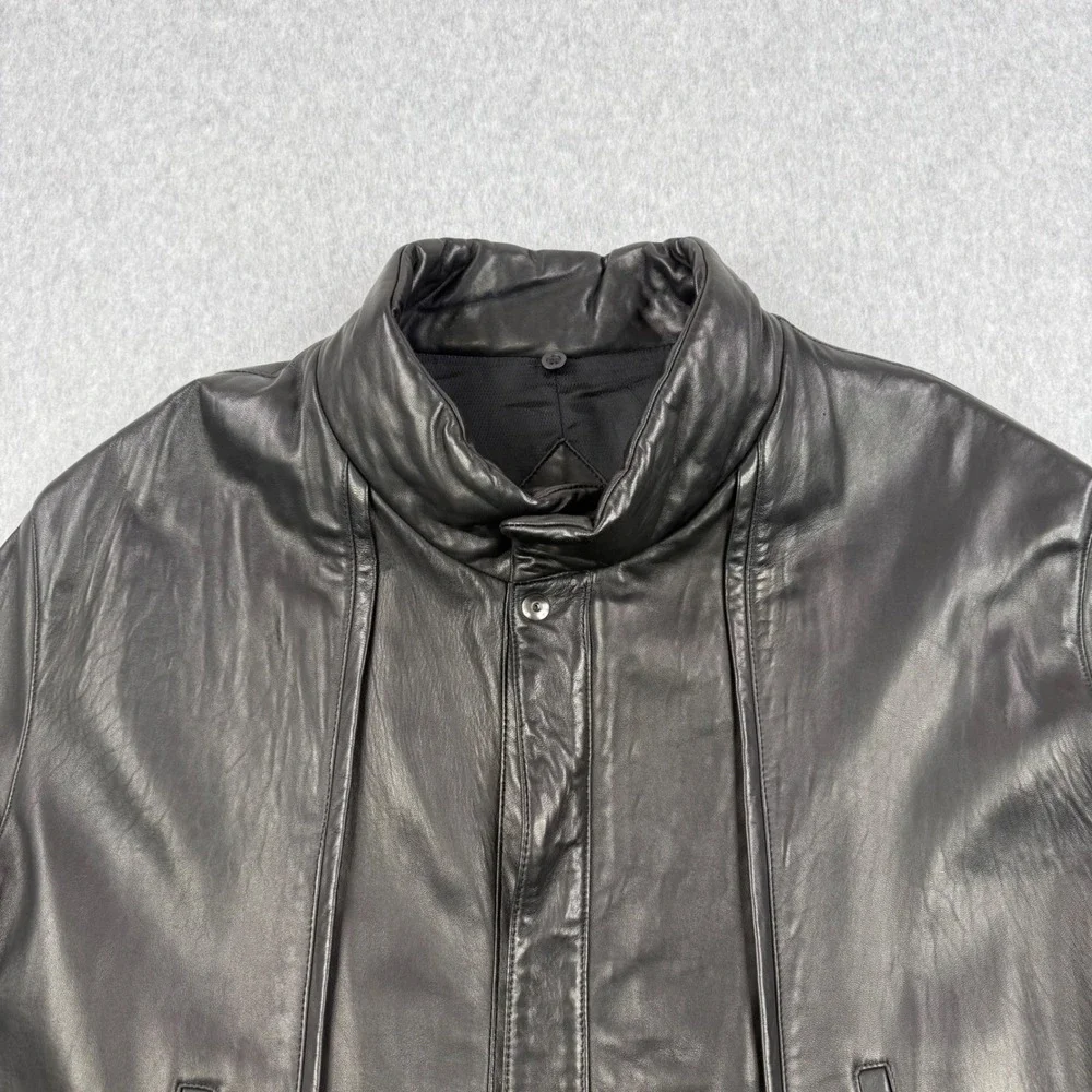 Vintage Remy Leather Jacket Men 46 Black Soft Lambskin Leather Full Zip USA